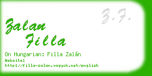 zalan filla business card